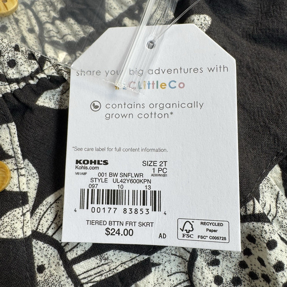 Little Co. by Lauren Conrad Tiered Button Front Skirt Toddler Girls Size 2T - Picture 5 of 7